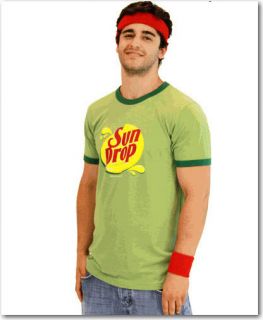 Adult Mens Citrus Soda Pop Sun Drop Sundrop Commercial T Shirt Costume 