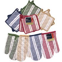 Bulk Cotton Terry Striped Oven Mitts & Pot Holders at DollarTree