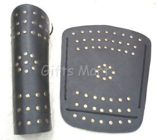   Warrior LEATHER LEG Guards SET/2 Movie Gothic Knight Greaves Sca L7