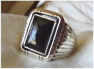   sterling silver Navajo mens black onyx ring size 11, 12, or 13