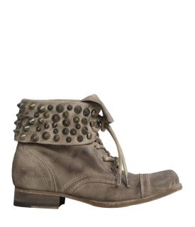 Suede Stud Military Cuff Boot, Women, Boots & Shoes, AllSaints 