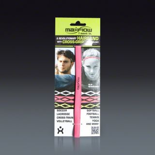 MaxFlow Sports Hairband with Grip   Pink/Black  SOCCER