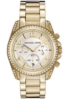 Michael Kors MK5166 Watches,Womens Chronograph White Crystal Gold 