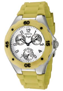 Invicta 0700 Watches,Womens Angel White Dial Yellow Green Silicon 