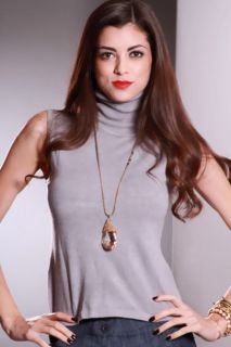 Gray Turtle Neck Sexy Top @ Amiclubwear Top Shirt Clothing Online 