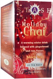 Stash Tea   Premium Holiday Chai Black Tea   18 Tea Bags