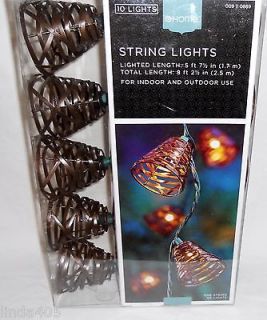 NEW 10 BRONZE LANTERN CLEAR GLOBE RV IN/OUTDOOR PATIO PARTY STRING 