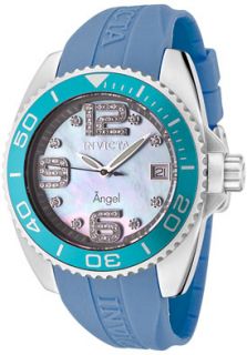 Invicta 0496 Watches,Womens Angel Blue Mother Of Pearl Dial White 