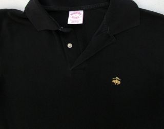BROOKS BROTHERS Original Fit Black Cotton Polo Sport Shirt S Small