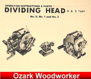 Universal Dividing Head Type B & S No. 0, 1, 2 Instruction & Parts 