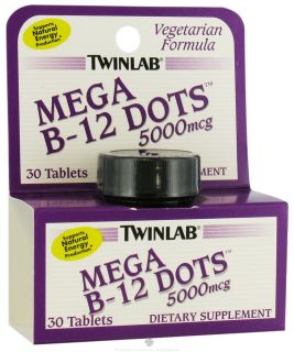 Twinlab   Mega B 12 Dots 5000 mcg.   30 Tablets