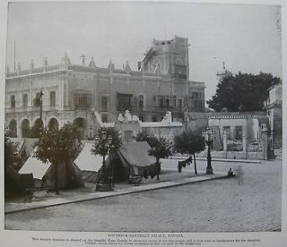 1899 HAVANA CUBA Gov Generals PALACE Forces TENTS Plaza Grande 