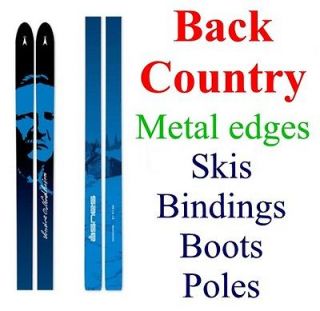   BACK COUNTRY BC cross country XC SKIS/BINDINGS/BOOTS/POLES  Metal edge