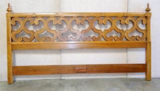   Country Style Heritage Ornately Carved Solid Wood King Size Headboard
