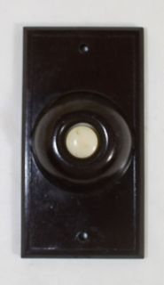 1940s Bakelite Outside Doorbell Button Cover Dark Brown Excellent 