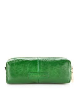 Leather Cosmetic Bag, Green   