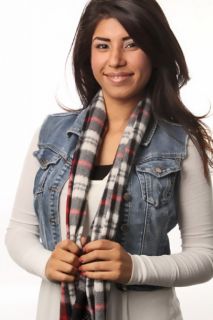 Black Red Plaid Polyester Scarf @ Amiclubwear scarf Online Store 