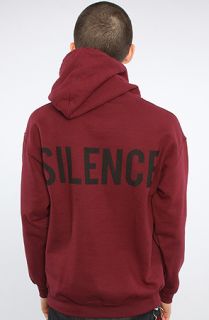 The Moment of Silence Hoodie in Burgundy and Black Text