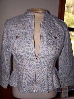 Ruby Road Out of the Blue Zipfront Jacket Size 6P NWT