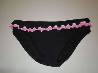 PROFILE by GOTTEX Bikini Swimsuit Bottom   16 Black pink ruffle