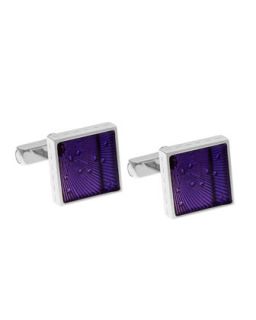 Square Enamel Cuff Links, Purple   