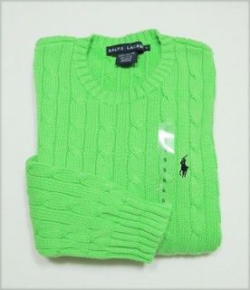 NWT POLO Ralph Lauren Womens LONG SLEEVE Cable Knit Sweater GREEN
