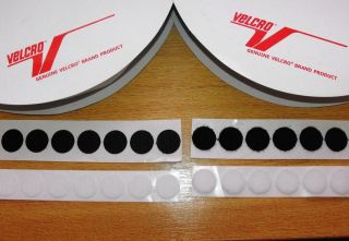   Self Adhesive Velcro Coins Dots Disc Black or White 50 Hook & 50 Loop