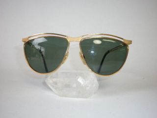 Vtg. golden POLAROID sunglasses w. green lenses H12 P