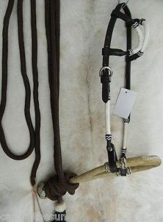   Bridle Rawhide Bosal Nylon Mecate Nice Complete Set New Horse Tack