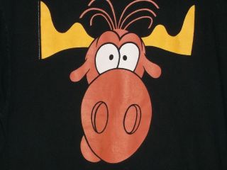 Bullwinkle Moose Black XL T Shirt Taco Bell Fractured Fairy Tale Frame 