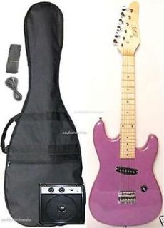   PURPLE 32 CHILDS ELECTRIC GUITAR+5w AMP+GIG BAG+STRAP+CORD+LESSONS