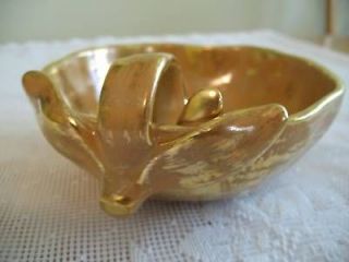 Vtg 1950s Stangl Granada Gold Hand Painted Apple Bowl