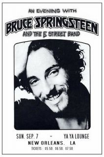 Bruce Springsteen POSTER Live In New Orleans VINTAGE Image E Street 