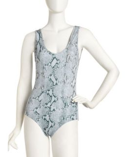 Scoop Back Snake Print One Piece Swimsuit   