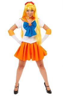 Sailor Moon Sailor Venus Super Hero Sexy Halloween Fancy Dress Costume
