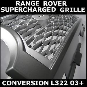 Silver+Grey SUPERCHARGED conversion grille for Range Rover L322 2002 