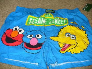 Sesame Street Big Bird Elmo Cookie Monster Blue Boxers Brief Underwear 