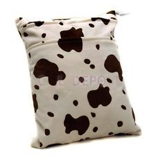 Baby Waterproof Cloth Reusable Diaper Bag Cow Print New