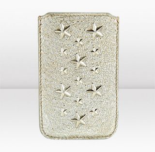 Jimmy Choo  Trent  Champagne Glitter Leather iphone Case  JIMMYCHOO 