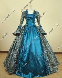 Victorian Gothic Cosplay Satin Dress Ball Gown Prom Reenactment 119 XL