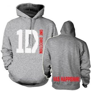 1D logo One Direction fan Hoodie backside print VAS HAPPENIN hooded 