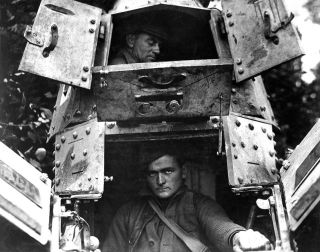 1918 MR Hatches Open On Whippet Tank In Verdun France
