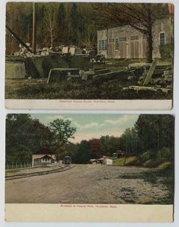   Westfield Massachusetts postcards Westfield Marble Works Peqout Park