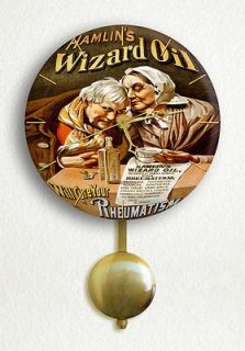 Hamlins Wizard Oil Vintage Ad 6 Pendulum Wall Clock