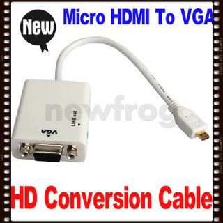 HD 1080P Micro HDMI to VGA Cable For Computer DVD Mobile Phone Media 