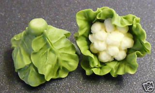   12 Scale Two Cauliflowers Dolls House Miniature Kitchen Shop Vegetable
