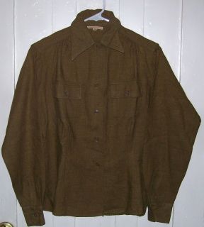 WWII World War 2 Green Army Nurses Wool Uniform Shirt With Interesting 