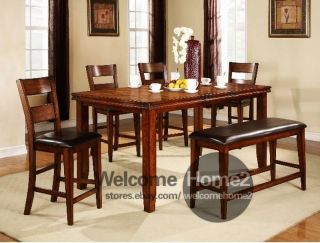 Oak Figaro Counter Height Dining Table Set w/ Chairs