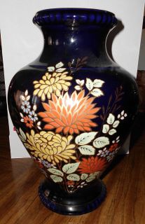 Bareuther Waldsassen Echt Kobalt Large 13 Floral design vase