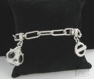 Rebecca Italy Sterling Silver 925 Roma Bracelet Black Onyx NEW $765